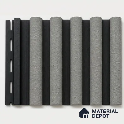 Linen Grey 10 ft x 0.7 ft (3060x215 mm) Dome Dual Black Design Interior & Exterior Wall & Ceiling Panel - 20 mm | Suitable for Balcony, Facade & Open Area | Width is Subjected to 5% Variation