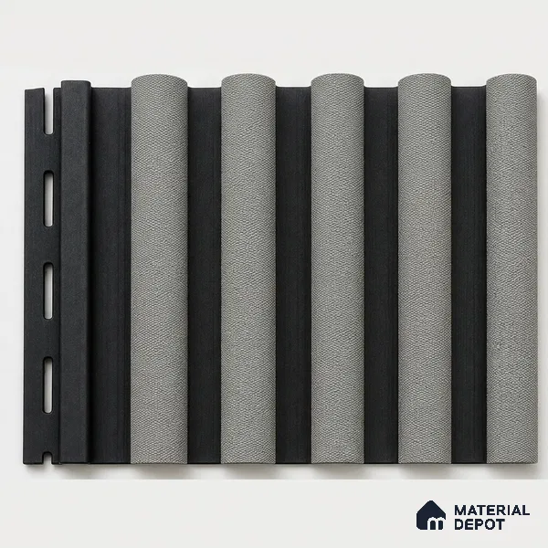 Linen Grey 10 ft x 0.7 ft (3060x215 mm) Dome Dual Black Design Interior & Exterior Wall & Ceiling Panel - 20 mm | Suitable for Balcony, Facade & Open Area | Width is Subjected to 5% Variation