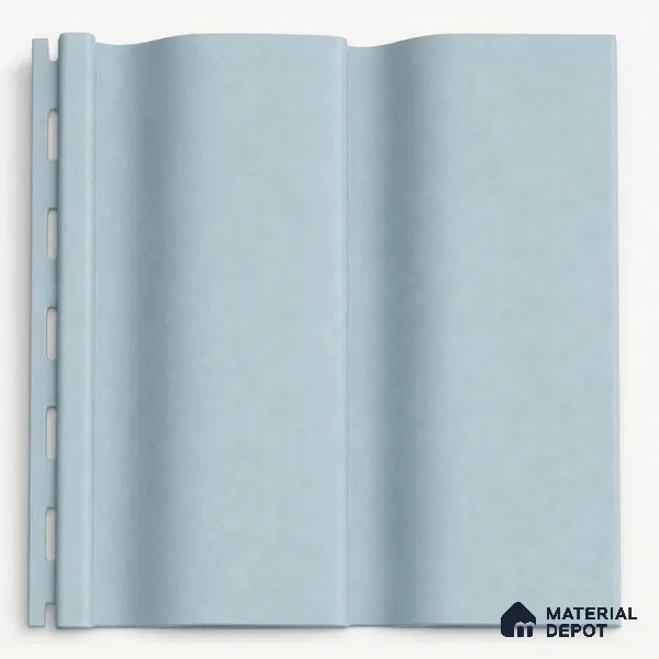 Sky Blue 10 ft x 0.89 ft (3060x270 mm) Wave Pastel Design Interior & Exterior Wall & Ceiling Panel - 16 mm | Suitable for Balcony, Facade & Open Area | Width is Subjected to 5% Variation