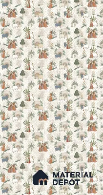 Beige Digital look LM 23935 Vrindavana Pichwai Art 8 ft x 4 ft Texture Finish Decorative Laminate - 1 mm | Suitable for Living room,TV Unit, Highlighter Wall, Wardrobe, Feature Wall