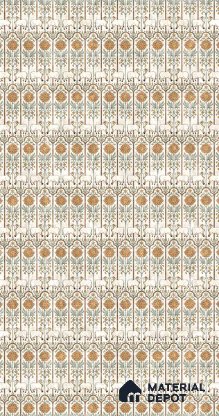Multi Colour Digital look LM 23936 Nandini Pichwai Art 8 ft x 4 ft Texture Finish Decorative Laminate - 1 mm | Suitable for Living room,TV Unit, Highlighter Wall, Wardrobe, Feature Wall