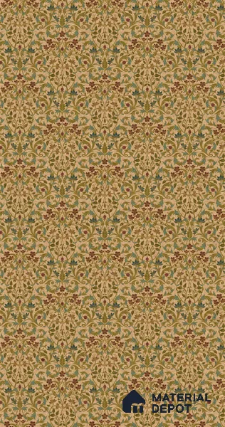 Brown Digital look LM 23938 Fulkari Mughal Floral Art 8 ft x 4 ft Texture Finish Decorative Laminate - 1 mm | Suitable for Living room,TV Unit, Highlighter Wall, Wardrobe, Feature Wall