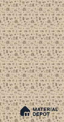Beige Digital look LM 23944 Gramchitra Warli Art 8 ft x 4 ft Texture Finish Decorative Laminate - 1.25 mm | Suitable for Living room,TV Unit, Highlighter Wall, Wardrobe, Feature Wall