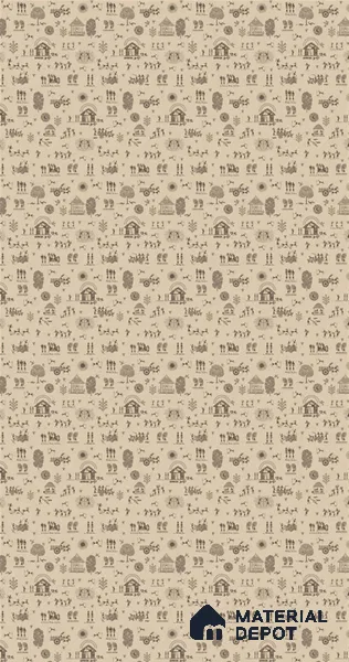 Beige Digital look LM 23944 Gramchitra Warli Art 8 ft x 4 ft Texture Finish Decorative Laminate - 1.25 mm | Suitable for Living room,TV Unit, Highlighter Wall, Wardrobe, Feature Wall