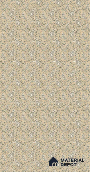 Beige Digital look LM 23945 Morchitra Kalamkari Art 8 ft x 4 ft Texture Finish Decorative Laminate - 1 mm | Suitable for Living room,TV Unit, Highlighter Wall, Wardrobe, Feature Wall