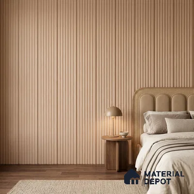 Cappuccino Beige Plain Colour Look PN 00628 8 ft x 4 inch Charcoal Panel - 11 mm | Suitable for Feature Wall, TV Unit & Living Room | Width is Subjected to 5% Variation