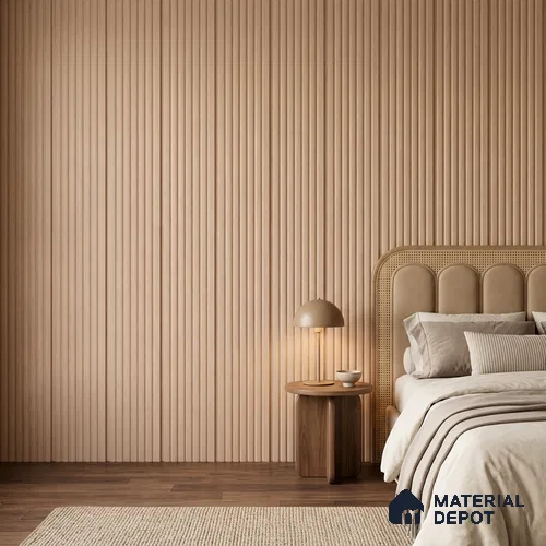 Cappuccino Beige Plain Colour Look PN 00628 8 ft x 4 inch Charcoal Panel - 11 mm | Suitable for Feature Wall, TV Unit & Living Room | Width is Subjected to 5% Variation