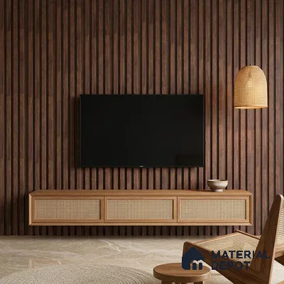 Wooden Look PN 00646 8 ft x 4.8 inch Charcoal Panel - 11 mm | Suitable for Feature Wall, TV Unit & Living Room | Width is Subjected to 5% Variation