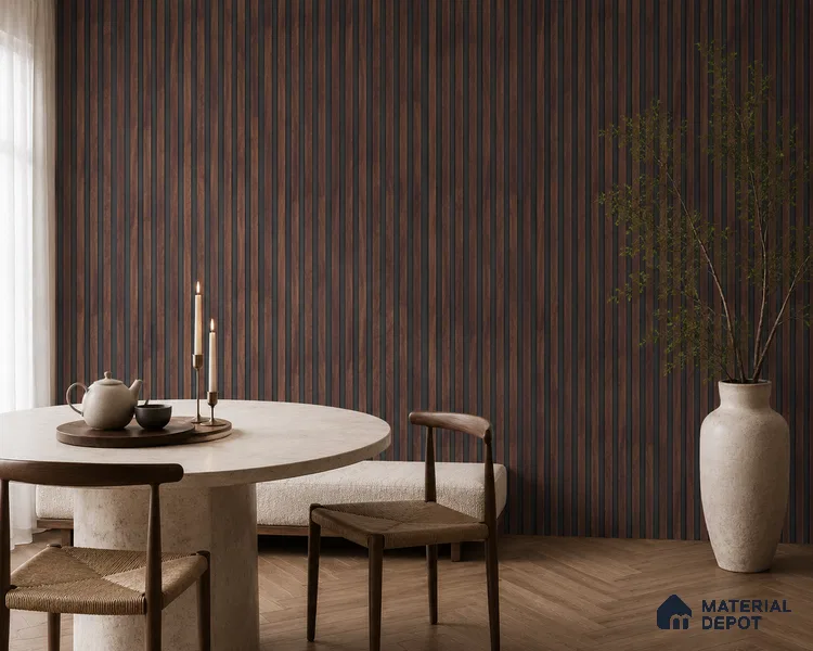 Wooden Look PN 00646 8 ft x 4.8 inch Charcoal Panel - 11 mm | Suitable for Feature Wall, TV Unit & Living Room | Width is Subjected to 5% Variation