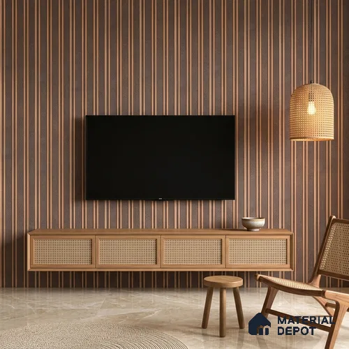 Cappucino Brown Leather Look PN 05549 8 ft x 6 inch Charcoal Panel - 7 mm | Suitable for Feature Wall, TV Unit & Living Room | Width is Subjected to 5% Variation