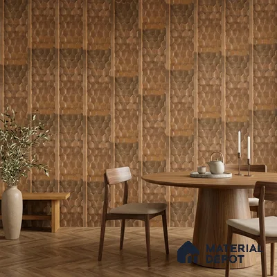 Teak Brown Metallic Look PN 06075 9.5 ft x 4.7 inch Charcoal Panel - 7 mm | Suitable for Feature Wall, TV Unit & Living Room | Width is Subjected to 5% Variation