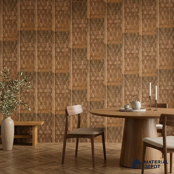 Teak Brown Metallic Look PN 06075 9.5 ft x 4.7 inch Charcoal Panel - 7 mm | Suitable for Feature Wall, TV Unit & Living Room | Width is Subjected to 5% Variation