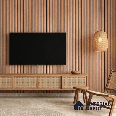 Oak Brown Geometric Look PN 06807 8 ft x 4.9 inch Charcoal Panel - 12 mm | Suitable for Living Room, Bedroom & TV Cabinet | Width is Subjected to 5% Variation