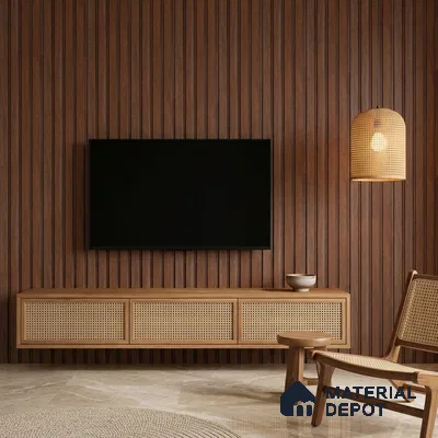 Wooden Look PN 06819 9.2 ft x 4.8 inch Charcoal Panel - 12 mm | Suitable for Living Room, Bedroom & TV Cabinet | Width is Subjected to 5% Variation