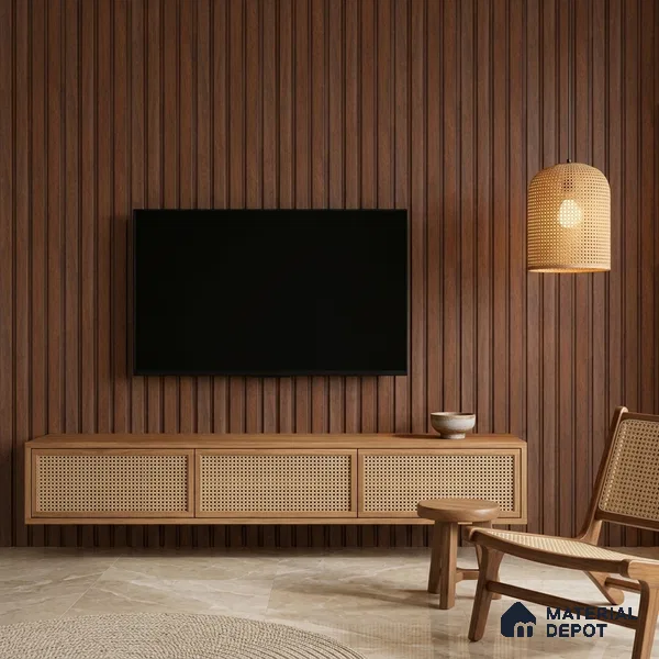Wooden Look PN 06819 9.2 ft x 4.8 inch Charcoal Panel - 12 mm | Suitable for Living Room, Bedroom & TV Cabinet | Width is Subjected to 5% Variation