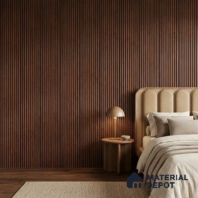 Wooden Look PN 06822 9.2 ft x 6 inch Charcoal Panel - 10 mm | Suitable for Living Room, Bedroom & TV Cabinet | Width is Subjected to 5% Variation