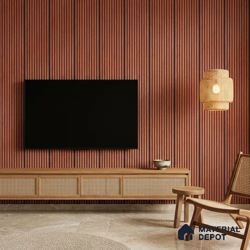 Wooden Look PN 06827 9.2 ft x 6 inch Charcoal Panel - 10 mm | Suitable for Living Room, Bedroom & TV Cabinet | Width is Subjected to 5% Variation