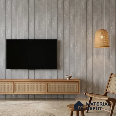 Cloud Grey Marble Look PN 06854 9.2 ft x 7.8 inch Charcoal Panel - 16 mm | Suitable for Living Room, Bedroom & TV Cabinet | Width is Subjected to 5% Variation