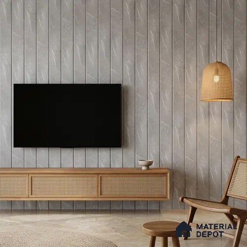 Cloud Grey Marble Look PN 06854 9.2 ft x 7.8 inch Charcoal Panel - 16 mm | Suitable for Living Room, Bedroom & TV Cabinet | Width is Subjected to 5% Variation