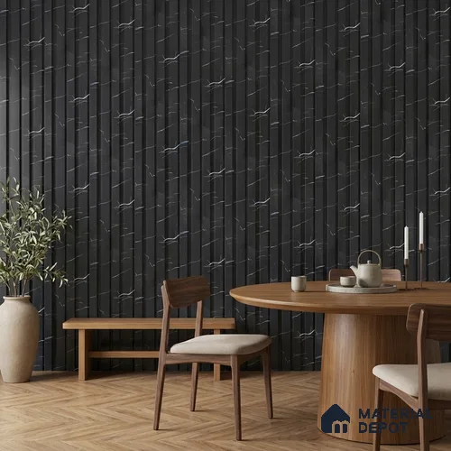 Wenge Brown Marble Look PN 06855 9.2 ft x 7.8 inch Charcoal Panel - 16 mm | Suitable for Living Room, Bedroom & TV Cabinet | Width is Subjected to 5% Variation