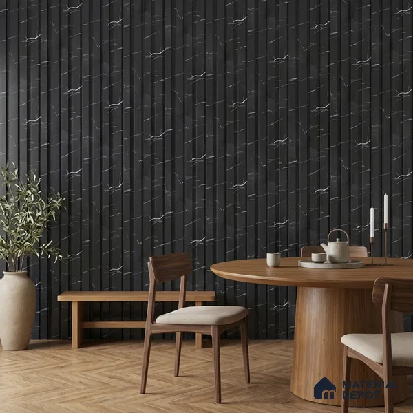 Wenge Brown Marble Look PN 06855 9.2 ft x 7.8 inch Charcoal Panel - 16 mm | Suitable for Living Room, Bedroom & TV Cabinet | Width is Subjected to 5% Variation