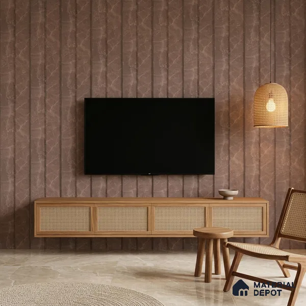 Mocha Brown Marble Look PN 06857 9.2 ft x 7.8 inch Charcoal Panel - 16 mm | Suitable for Living Room, Bedroom & TV Cabinet | Width is Subjected to 5% Variation