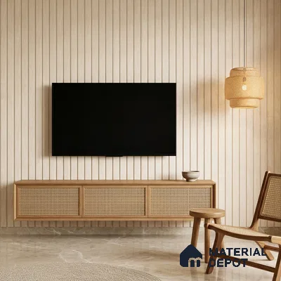 Antique Ivory Marble Look PN 06859 9.2 ft x 7.8 inch Charcoal Panel - 16 mm | Suitable for Living Room, Bedroom & TV Cabinet | Width is Subjected to 5% Variation