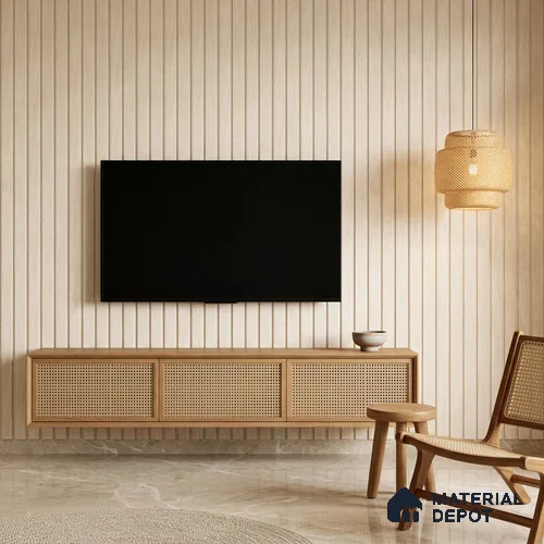 Antique Ivory Marble Look PN 06859 9.2 ft x 7.8 inch Charcoal Panel - 16 mm | Suitable for Living Room, Bedroom & TV Cabinet | Width is Subjected to 5% Variation