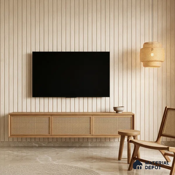 Antique Ivory Marble Look PN 06859 9.2 ft x 7.8 inch Charcoal Panel - 16 mm | Suitable for Living Room, Bedroom & TV Cabinet | Width is Subjected to 5% Variation