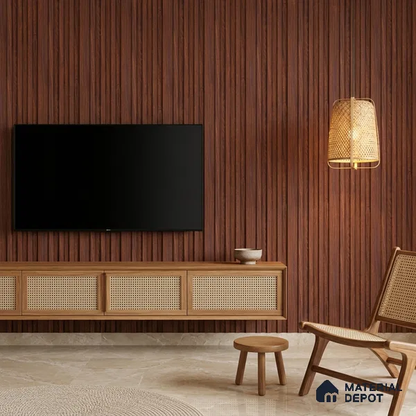 Wooden Look PN 06876 9.2 ft x 6.1 inch Charcoal Panel - 16 mm | Suitable for Living Room, Bedroom & TV Cabinet | Width is Subjected to 5% Variation