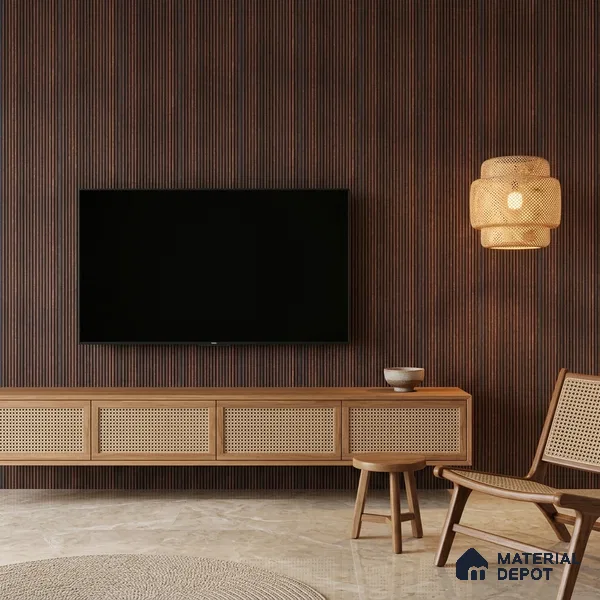 Wooden Look PN 06924 8 ft x 6 inch Charcoal Panel - 6 mm | Suitable for Living Room, Bedroom & TV Cabinet | Width is Subjected to 5% Variation