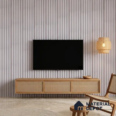 Light Grey Fabric Look PN 06939 8 ft x 6 inch Charcoal Panel - 6 mm | Suitable for Living Room, Bedroom & TV Cabinet | Width is Subjected to 5% Variation
