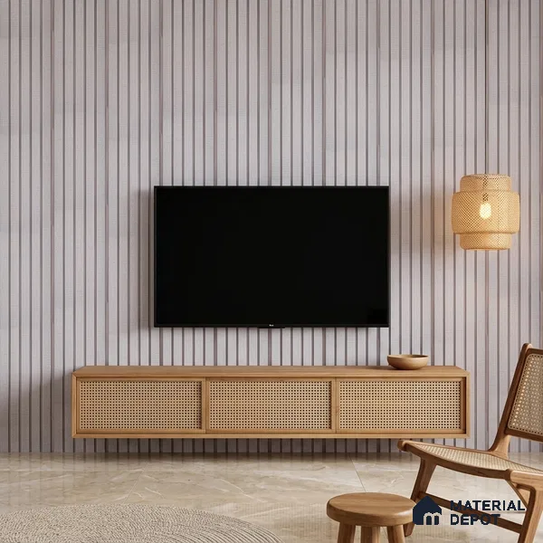 Light Grey Fabric Look PN 06939 8 ft x 6 inch Charcoal Panel - 6 mm | Suitable for Living Room, Bedroom & TV Cabinet | Width is Subjected to 5% Variation