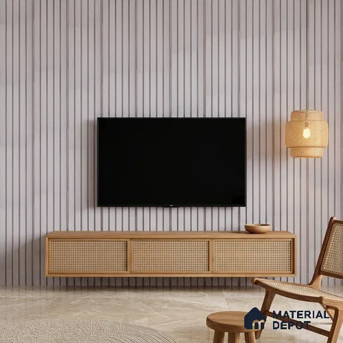 Light Grey Fabric Look PN 06939 8 ft x 6 inch Charcoal Panel - 6 mm | Suitable for Living Room, Bedroom & TV Cabinet | Width is Subjected to 5% Variation