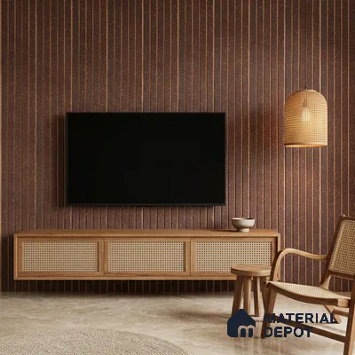 Cappucino Brown Stone Look PN 07037 9.5 ft x 7.8 inch Charcoal Panel - 6 mm | Suitable for Feature Wall, TV Unit & Living Room | Width is Subjected to 5% Variation