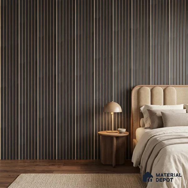 Wenge Brown Patterned Look PN 07044 9.5 ft x 7.8 inch Charcoal Panel - 6 mm | Suitable for Feature Wall, TV Unit & Living Room | Width is Subjected to 5% Variation