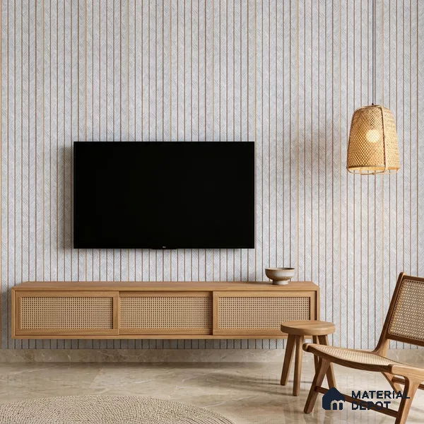 Dove Grey Patterned Look PN 07047 9.5 ft x 7.8 inch Charcoal Panel - 6 mm | Suitable for Feature Wall, TV Unit & Living Room | Width is Subjected to 5% Variation