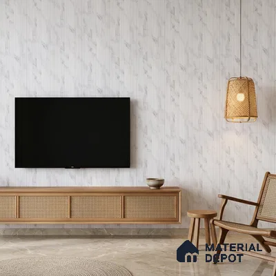 Dove Grey Marble Look PN 07118 9.5 ft x 6 inch Charcoal Panel - 6 mm | Suitable for Feature Wall, TV Unit & Living Room | Width is Subjected to 5% Variation