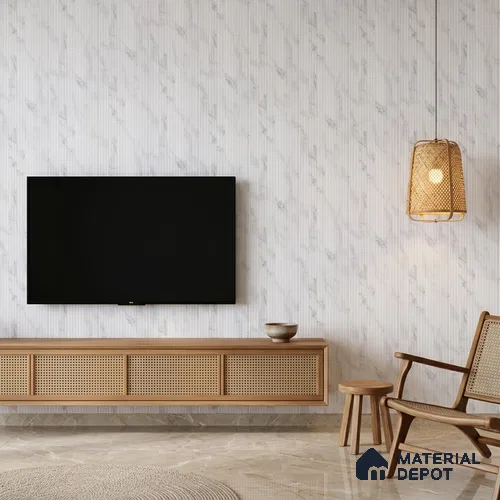 Dove Grey Marble Look PN 07118 9.5 ft x 6 inch Charcoal Panel - 6 mm | Suitable for Feature Wall, TV Unit & Living Room | Width is Subjected to 5% Variation