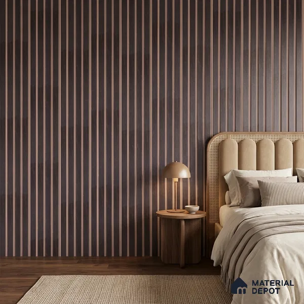Wooden Look PN 07123 9.5 ft x 6 inch Charcoal Panel - 6 mm | Suitable for Feature Wall, TV Unit & Living Room | Width is Subjected to 5% Variation