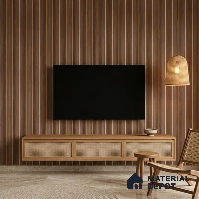 Wooden Look PN 07141 9.5 ft x 6 inch Charcoal Panel - 6 mm | Suitable for Feature Wall, TV Unit & Living Room | Width is Subjected to 5% Variation