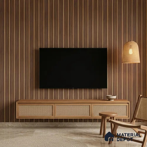 Wooden Look PN 07141 9.5 ft x 6 inch Charcoal Panel - 6 mm | Suitable for Feature Wall, TV Unit & Living Room | Width is Subjected to 5% Variation