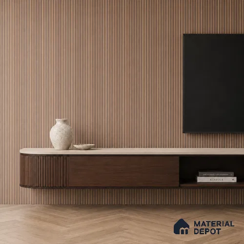 Wooden Look PN 07142 9.5 ft x 6 inch Charcoal Panel - 6 mm | Suitable for Feature Wall, TV Unit & Living Room | Width is Subjected to 5% Variation