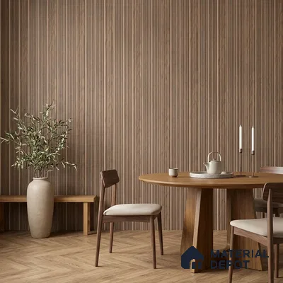 Wooden Look PN 07142 9.5 ft x 6 inch Charcoal Panel - 6 mm | Suitable for Feature Wall, TV Unit & Living Room | Width is Subjected to 5% Variation