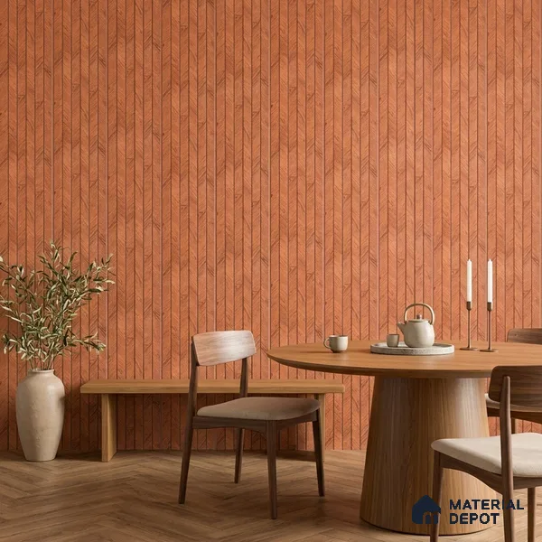 Copper Orange Marble Look PN 07379 8 ft x 9.6 inch PVC Panel - 10 mm | Suitable for Living Room, Bedroom & Office | Width is Subjected to 5% Variation