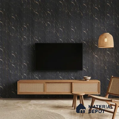 Graphite Black Marble Look PN 07445 8 ft x 4.8 inch PVC Panel - 10 mm | Suitable for Living Room, Bedroom & Office | Width is Subjected to 5% Variation