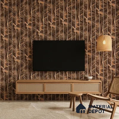 Chocolate Brown Marble Look PN 07501 8 ft x 6 inch PVC Panel - 10 mm | Suitable for Living Room, Bedroom & Office | Width is Subjected to 5% Variation