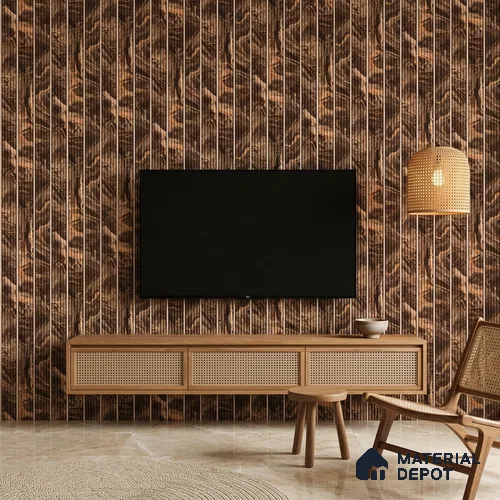 Chocolate Brown Marble Look PN 07501 8 ft x 6 inch PVC Panel - 10 mm | Suitable for Living Room, Bedroom & Office | Width is Subjected to 5% Variation