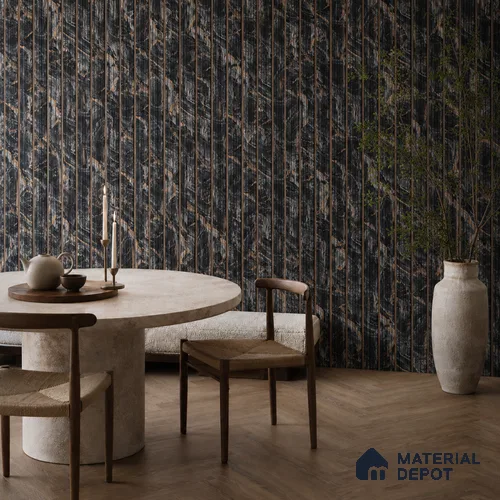 Wenge Brown Marble Look PN 07507 8 ft x 6 inch PVC Panel - 10 mm | Suitable for Living Room, Bedroom & Office | Width is Subjected to 5% Variation