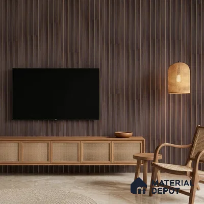 Wooden Look PN 07706 9.1 ft x 4.9 inch Charcoal Panel - 12 mm | Suitable for Living Room, Bedroom & TV Cabinet | Width is Subjected to 5% Variation
